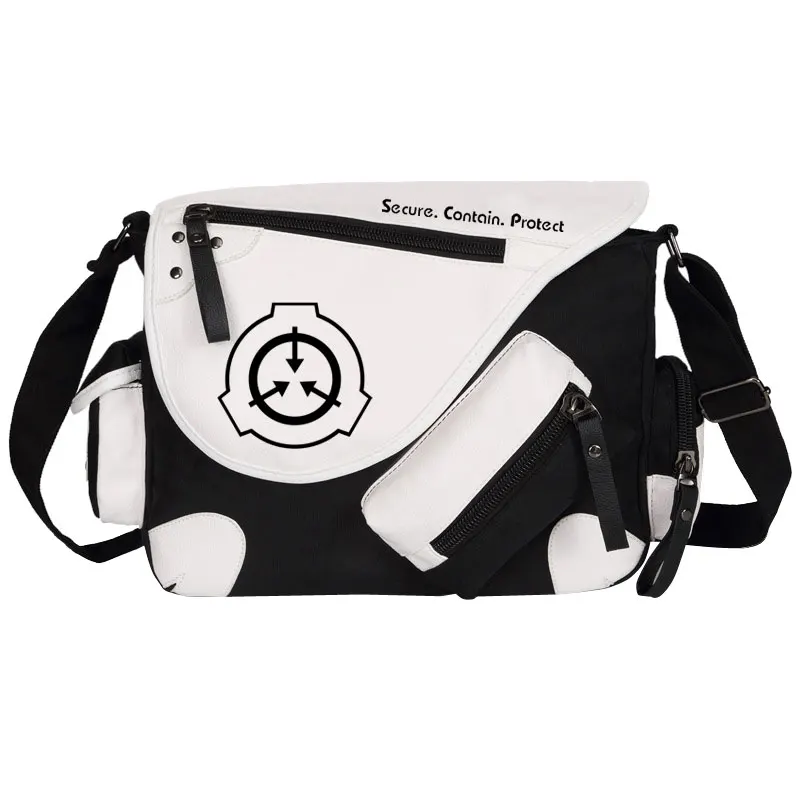 SCP-mochila escolar de Anime para hombre y mujer, bolsa de mensajero bidimensional de Anime especial para procedimientos, Cosplay