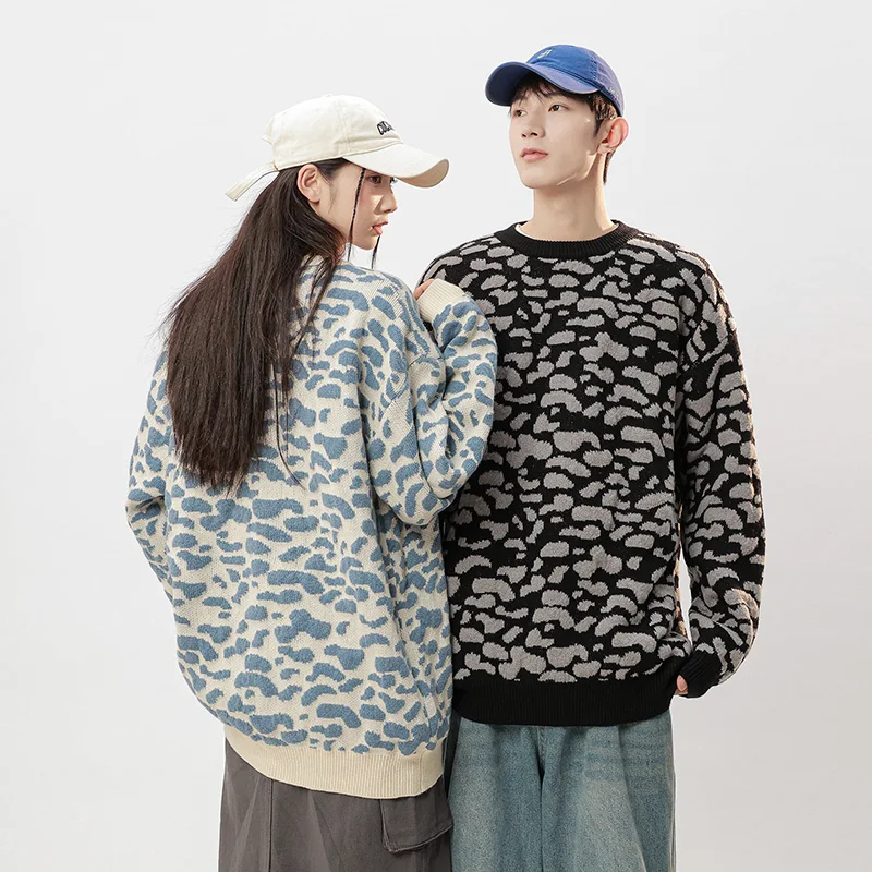 

Una Reta Harajuku Autumn Winter New Sweater Streetwear Hip Hop Couple's Knitted Pullover Sweaters Man Christmas Gift