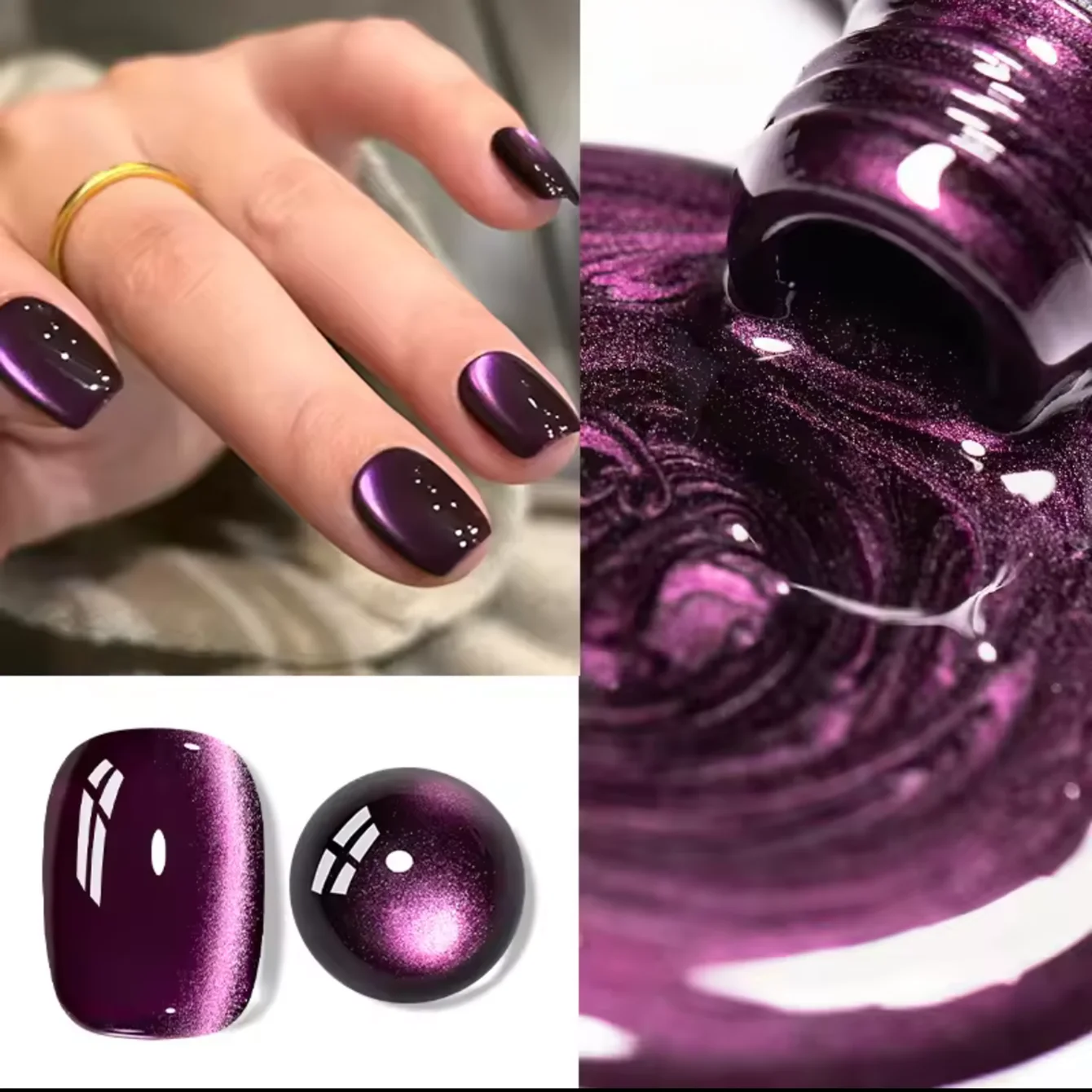 12ML 1-21PCS Viola Perlina di Vetro Magnete Cat Eye Gel Smalto per unghie Autunno 2025 Nuovo Strobe Cat Eye Smalto per unghie Viola Unghie Unghie artistiche