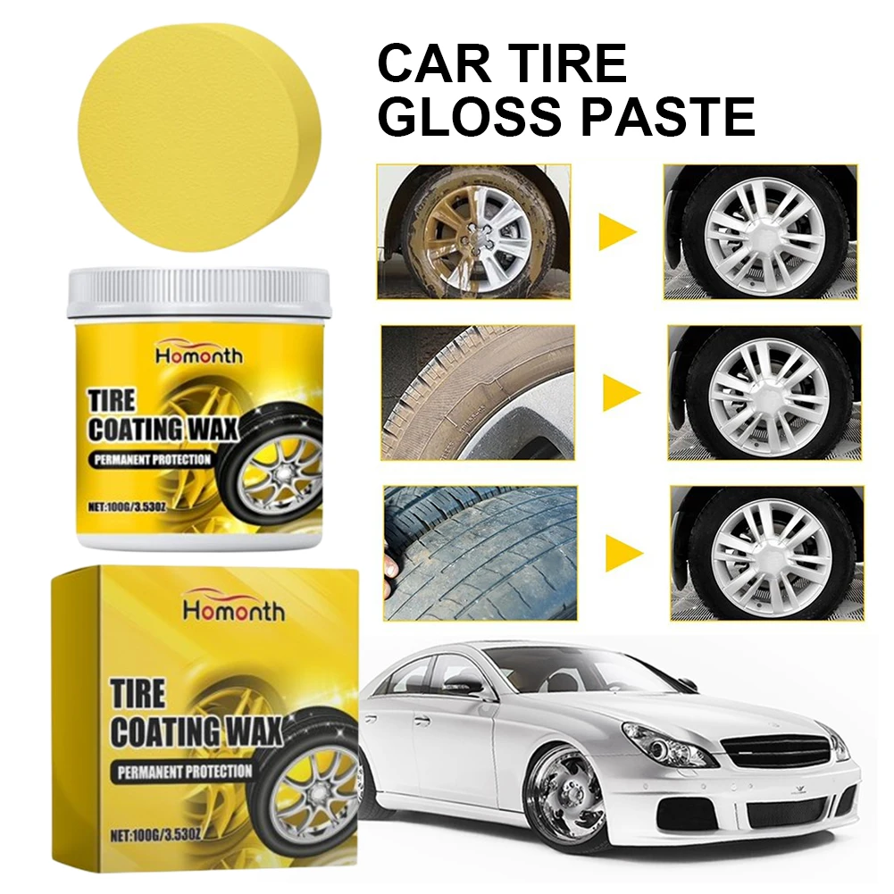 

100g Car Tire Retreading and Film Plating Cream Car Tire Retreading Cleaning Cream Rim Cleaner Wax Wheel Cleaner Agent Dustproof