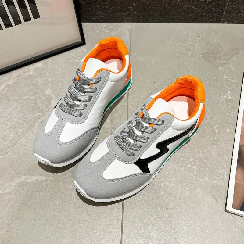 

Women's Spring New Casual Single Shoes Round Head Color Matching Before Lacing Soft Sole Non-slip Low Top Sneakers 36-43