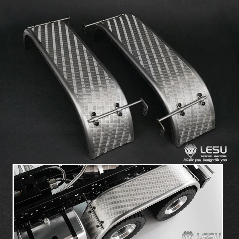 

LESU 1/14 Mudguard Metal Rear Fender For DIY Tamiyaya 3348 RC Dumper Truck Model Parts TH10227