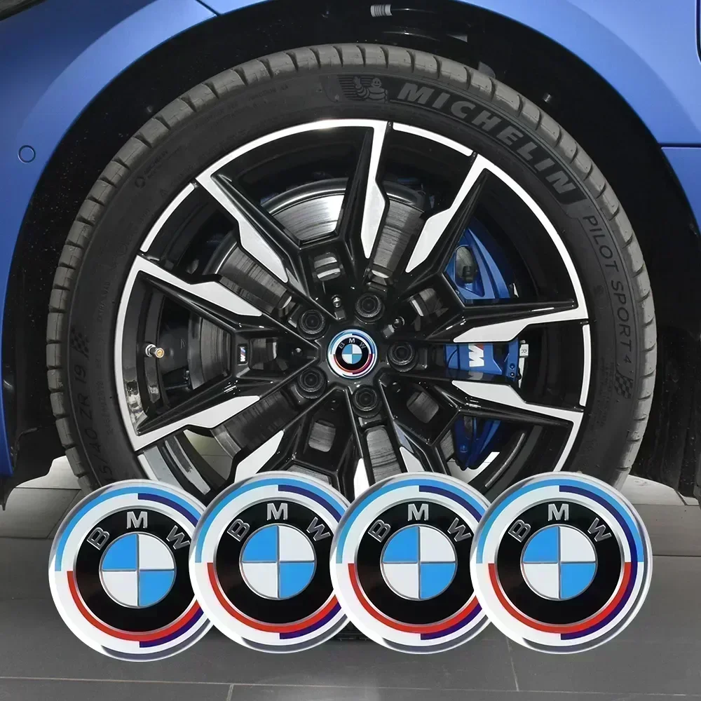 

4pcs 56mm Car motorcycle Car Wheel Center Hub Cap Rim Cover Emblem Stickers For MW 50TH E46 E39 E90 E60 E36 F30 F10 E34 E30 M3 4