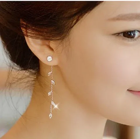 Новые популярные модные серьги из стерлингового серебра 925 пробы с листьями для женщин и девочек, подарок, модные массивные ювелирные изделия, корейские серьги