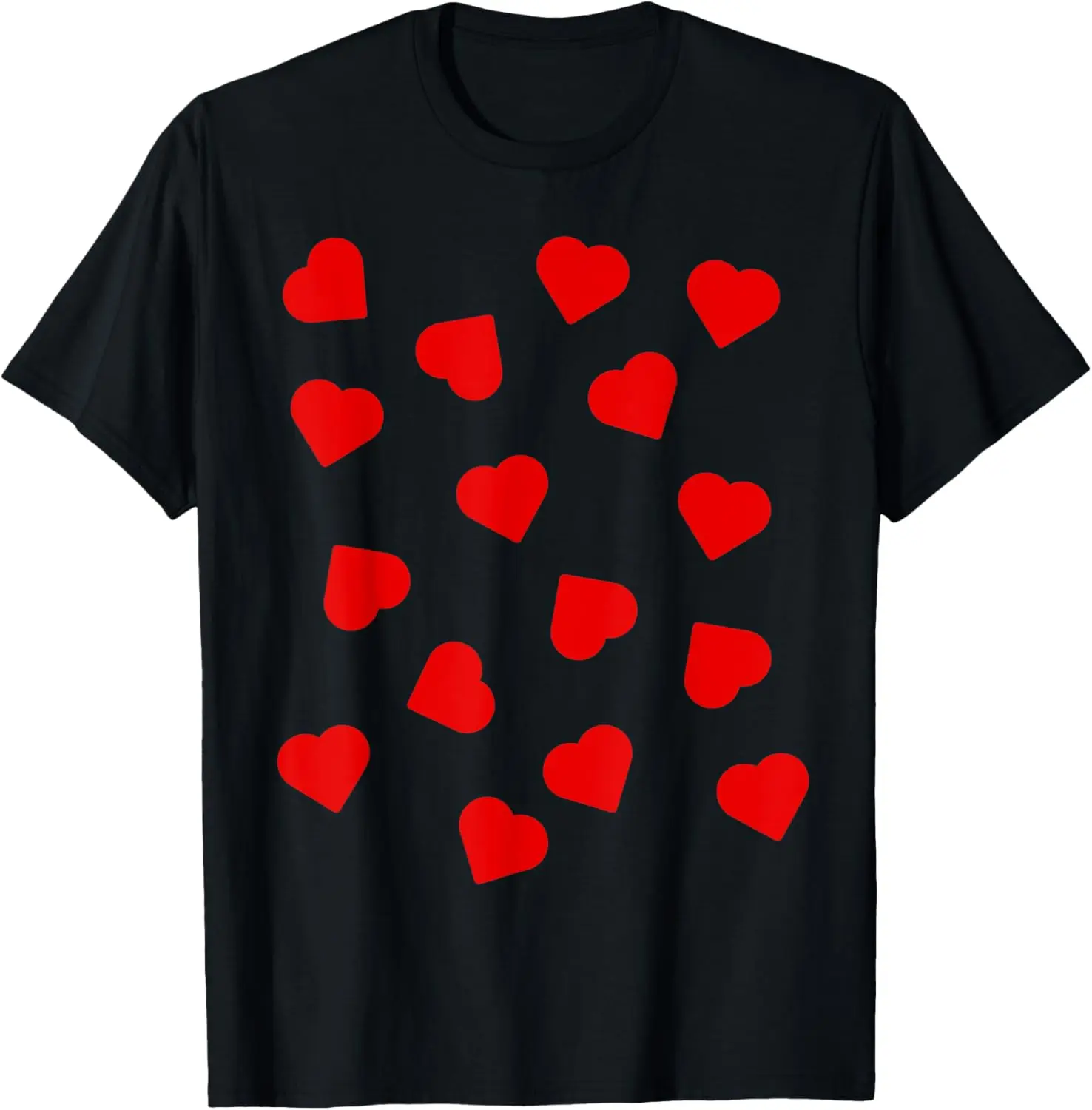 Red Love Hearts Pattern Cupid Halloween Dress Up Costume Fun T-Shirt