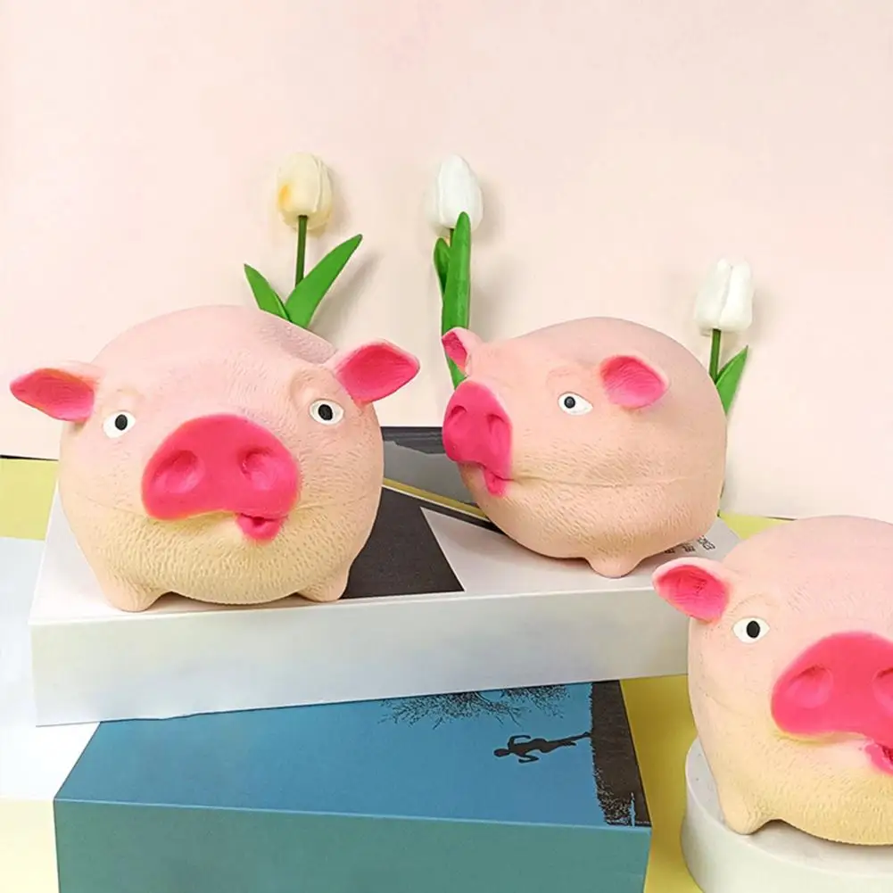 Stressverlichtend varkensspeelgoed Rubberen varkensspeelgoed Cartoon varken Stressverlichting Knijpspeeltje voor kinderen Volwassenen Draagbare fidgetdecoratie