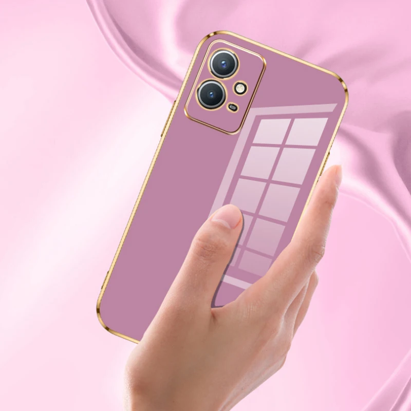 For vivo Y55 5G Case vivo Y75 5G Y30 5G Vivo Y55s 2023 Phone Case V2127 V2154 V2142 Luxury Square Plating ShockProof Back Cover