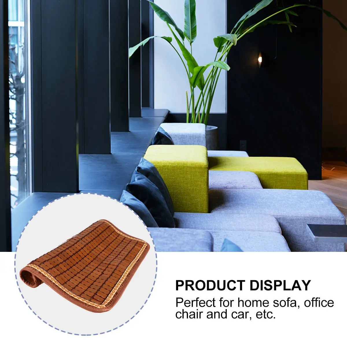 1Pcs Bamboo Cooling Seat Mat Bamboo Fiber Refreshing Cushion for Sofa Chair Car Improves Circulation