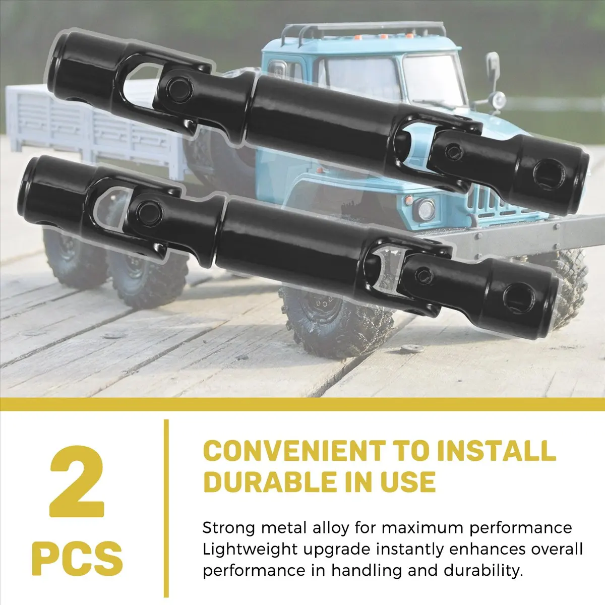 A48U 2PCS Upgrade Metal Driving Shaft for WPL HengLong 1/16 RC Car Parts Crawlers Truck,Black