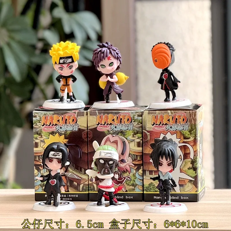 Caja ciega hecha a mano de Naruto, juego completo de versión Q Naruto Sasuke Kakashi, me encanta Luo adornos de dibujos animados muñeca regalo de cumpleaños anime