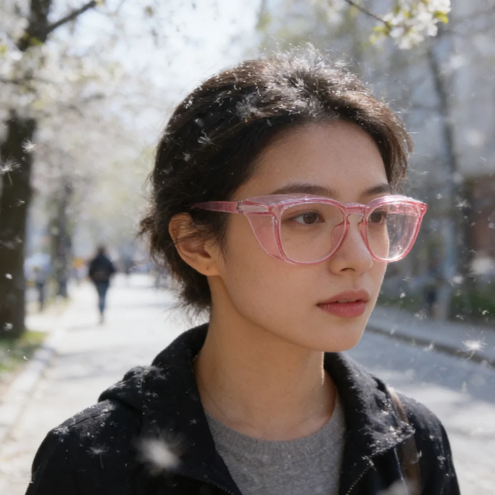 Anti Blue Light Glasses with Side Shields Women Men Computer Eyeglasses Blocking Blue Ray Safety Goggles Anti-Pollen Eyewear
