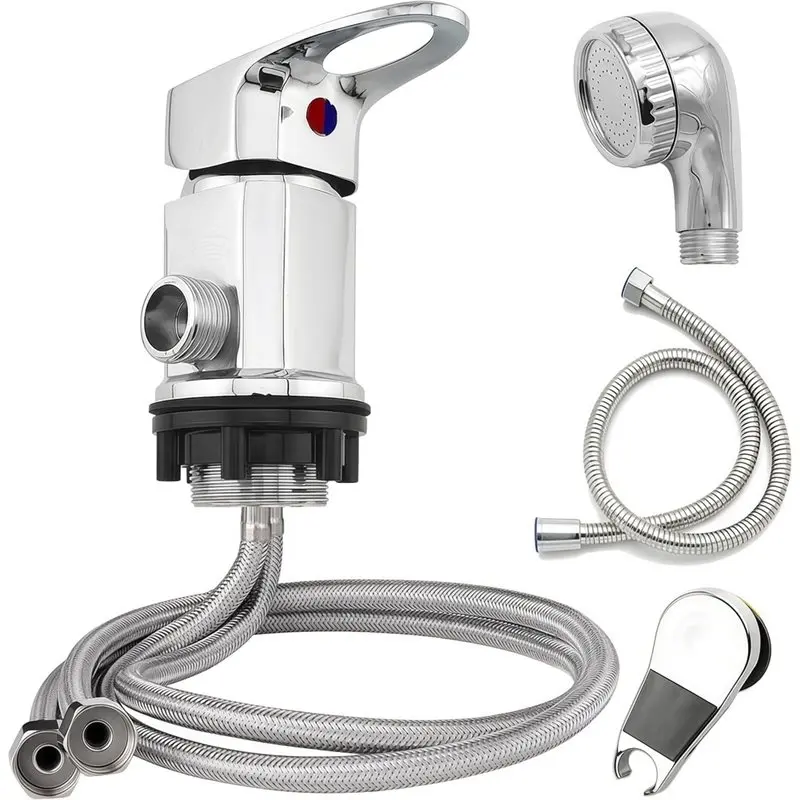 AB66-Sprinkler Set Included For Motorhome Compatible 1/2 Inch Shower Mixer Tap Single Lever With Inlet And Outlet Pipes