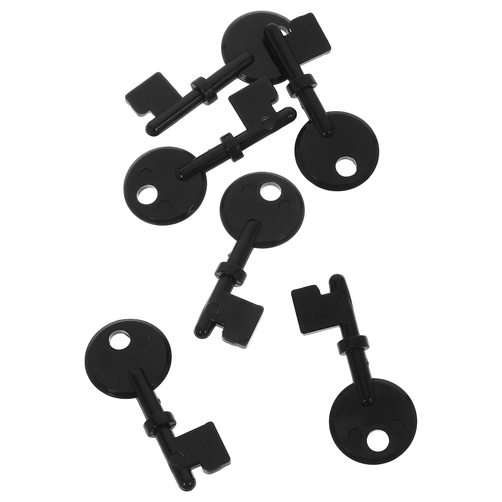 6 Pcs Alarm Button Key Reset Replacement Switch Emergency Buttons Plastic Black Keys