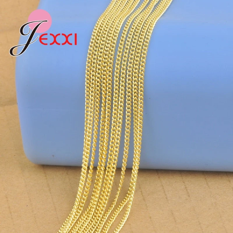 

1 шт., ожерелье золотого цвета 18 кг с большой скидкой, 16-30 дюймов, популярные плоские бордюрные цепочки, ювелирные изделия для подвески, ювелирные аксессуары, Прямая поставка