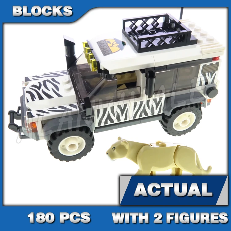 180pcs City Great Vehicles Safari Adventure Zebra-patterned Off-roader 11525 Model Building Blocks Toys Compatible With Model