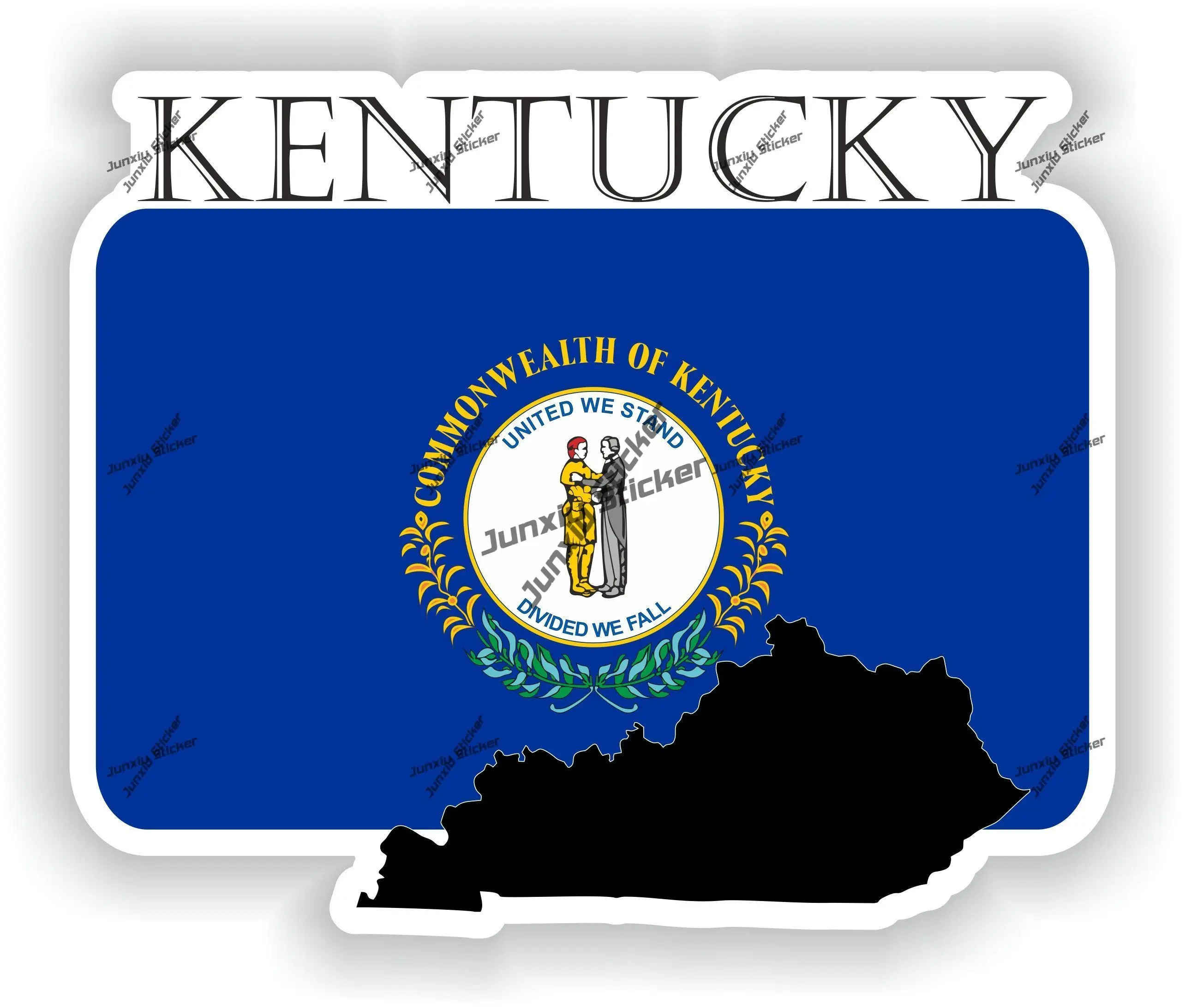 

Kentucky Decal Coat of Arms of Kentucky Flag with Map Badge Sign Waterproof Sticker Decor for SUV Car Bike The Whole Body decals