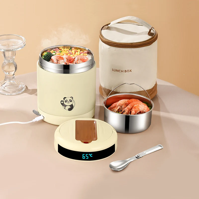 USB Electric Heating Lunch Box Stainless Steel 65 ℃ Office Car Truck 5V 12V 24V Food Heated Warmer Container Heater Student Set