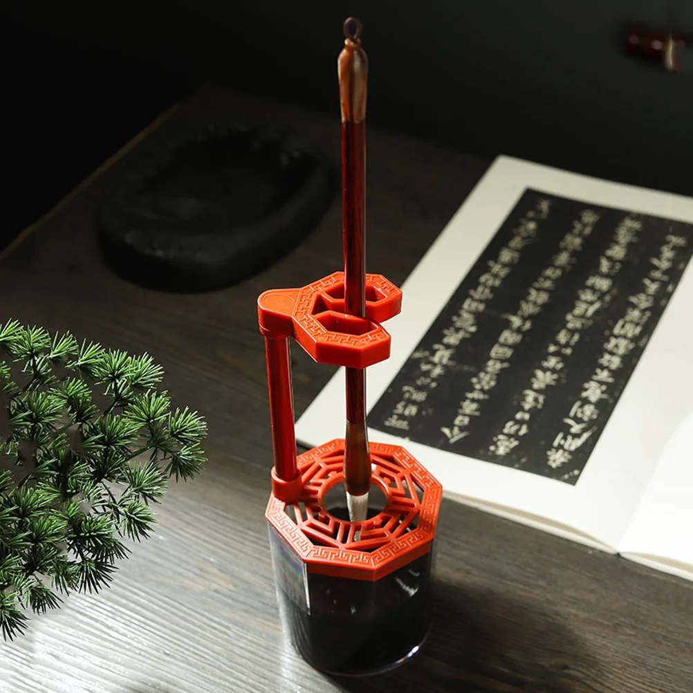 

Plastic Brush Holder Office Study Calligraphy Pen St Ink Painting Rack Disposable Creative Simple Design Long Lasting Multi