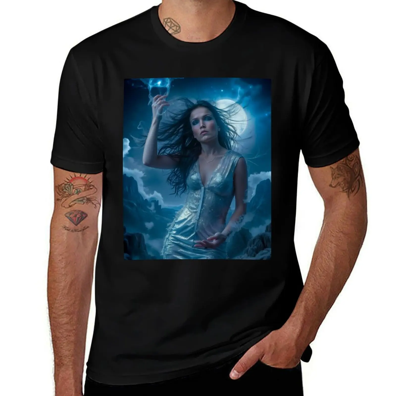 Tarja Turunen My Little Phoenix T-Shirt Big and Tall Crew Neck Tee T-Shirt