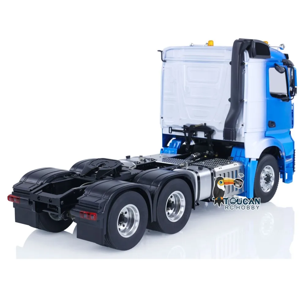 LESU-camión Tractor de control remoto 6x6, chasis de Metal 1/14, modelo de coche de Radio Control, caja de cambios de 2 velocidades, sistemas de sonido ligeros, juguete personalizado THZH1677
