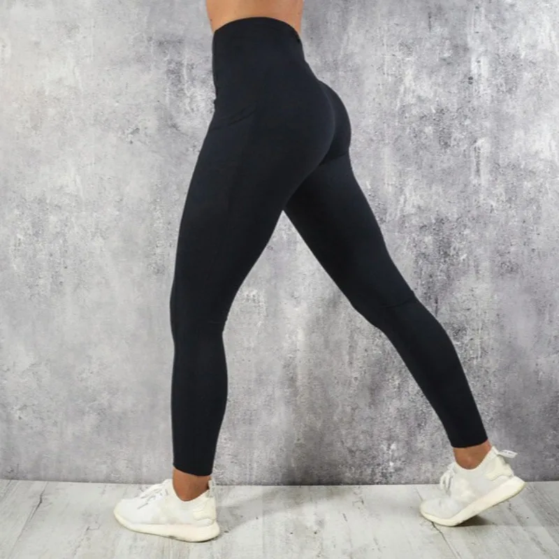Yoga Fitness Damesleggings Hoge taille panty met zak Gym Workout Hardlopen Rekbaar Sexy Butt Lifting Casual skinny broek