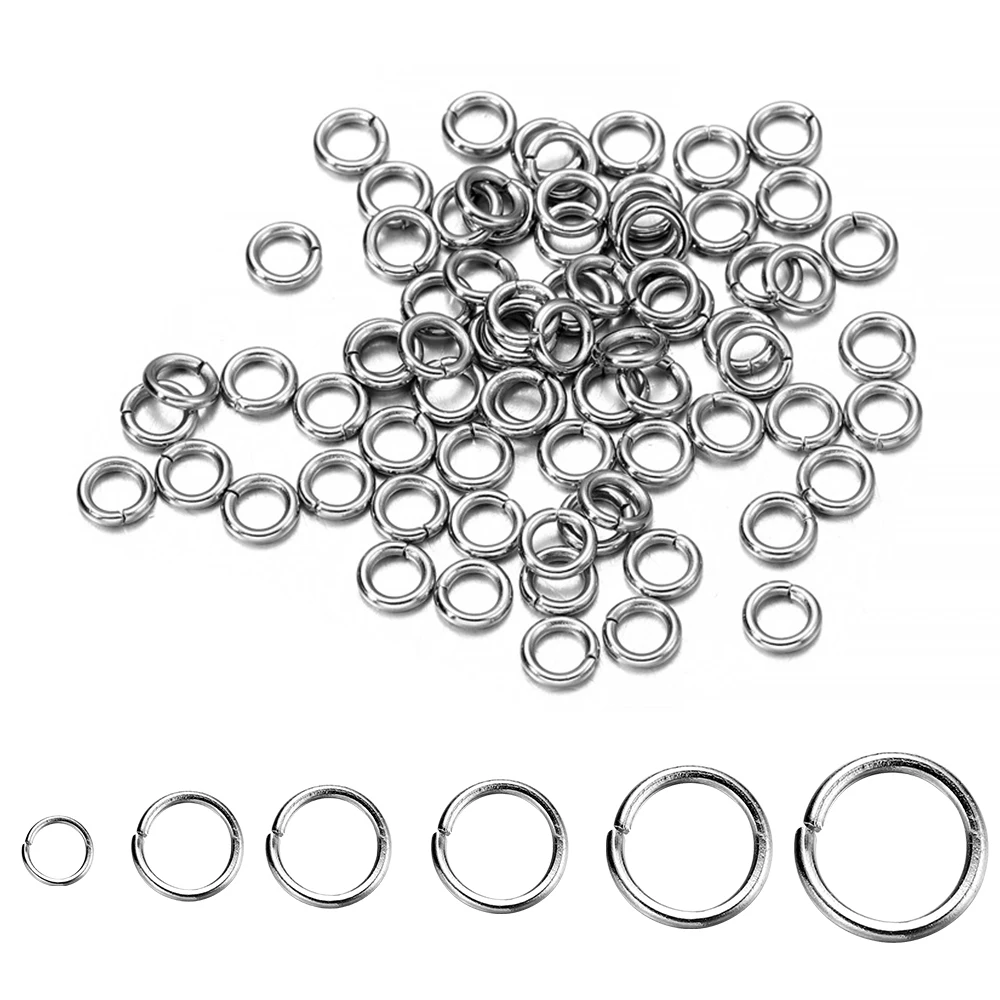 200 buah 3-25mm Stainless Steel Split cincin terbuka loop tunggal Jump Rings konektor untuk DIY membuat perhiasan temuan aksesoris