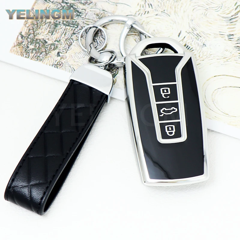 TPU Car Key Case Cover for VW Volkswagen Touareg 2019-Current 3 Buttons Auto Remote Shell Protect Accessories Key Fob