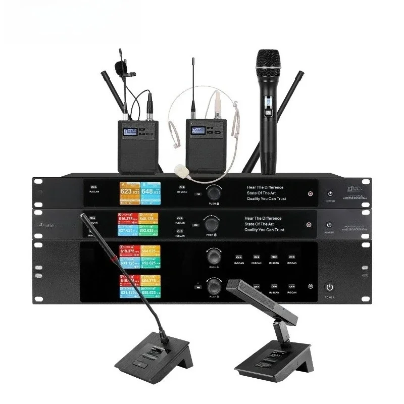 One-to-eight collar clip wireless microphone desktop gooseneck conference stage speech headset microphone