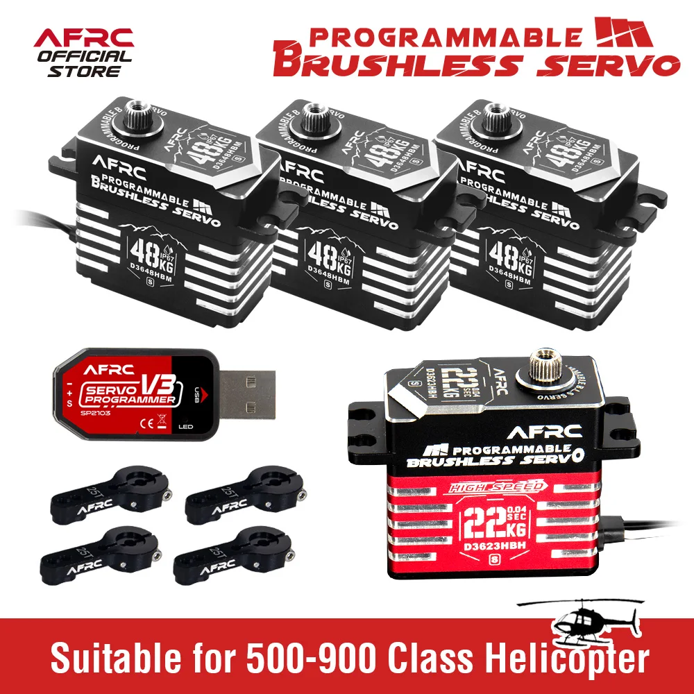 

AFRC Professional Helicopter F3C Brushless Servo Kit For ALIGN 800 OXY5 MEG, SAB GOBLIN RAW, 500-900 Class Helicopters Upgrading