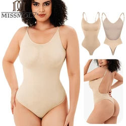 MISSMOLY Backless Bodysuits U Plunge Seamless Shapewear Thong Full Body Shaper Invisible Tummy Control Waist Trainer Corset Tops