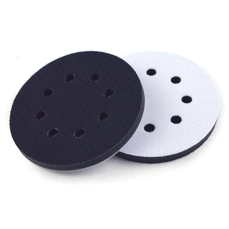 1Pcs 5In Soft Sponge Interface Pad 125mm 8 Holes Protective Pad Hook & Loop Sanding Pads Backing Plate Sander Polishing Grinding