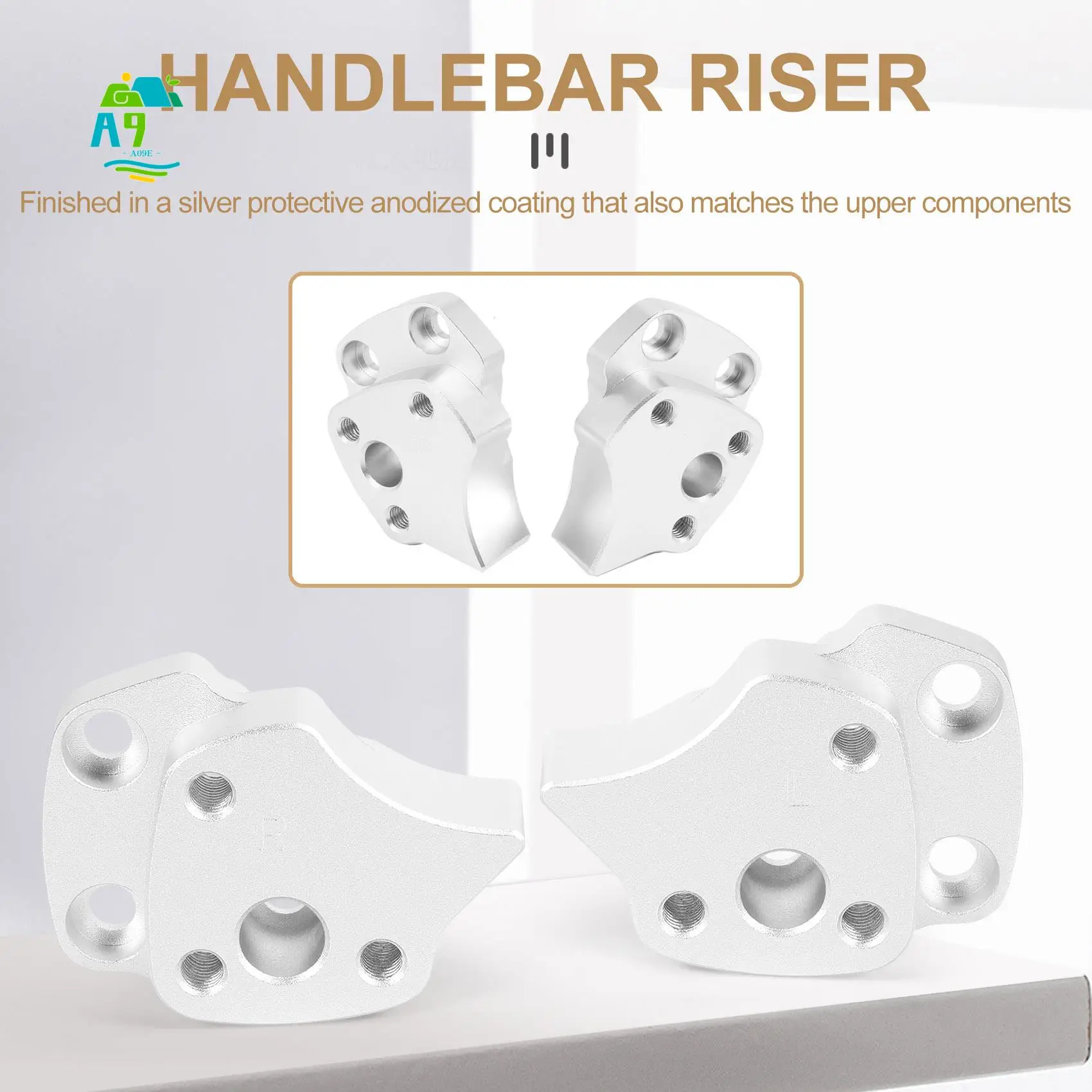 

A09E-25Mm Handlebar Riser For Yamaha FJR1300 FJR 1300 2001-2005 Silver Handle Bar Risers Motorcycle Accessories Parts