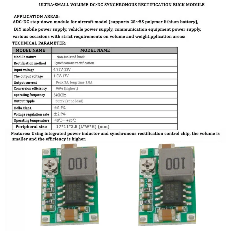 1/ 5/10 pz 3A MINI DC-DC convertitore STEP DOWN VOLT regolatore 5V-23V a 3.3V 6V 9V 12V 340KHz