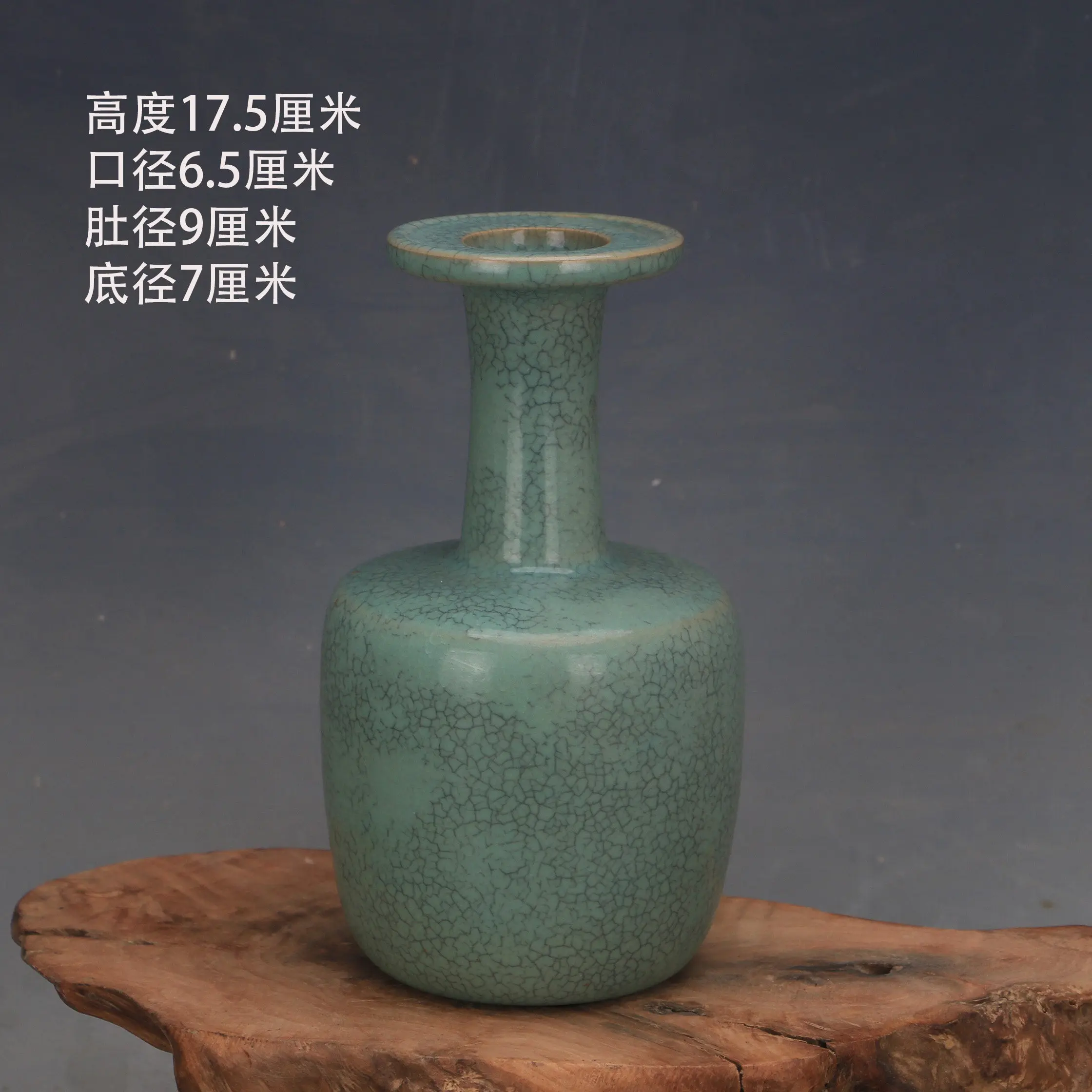 Song Style Ru Ware Celadon Dish Mouth Vase Spur Marks Chinese Porcelain Home Decor Collectible