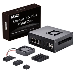 Orange Pi 5 Plus Metal Protective Case Enlosure Shell with Low-noise Cooling Fan Heatsinks