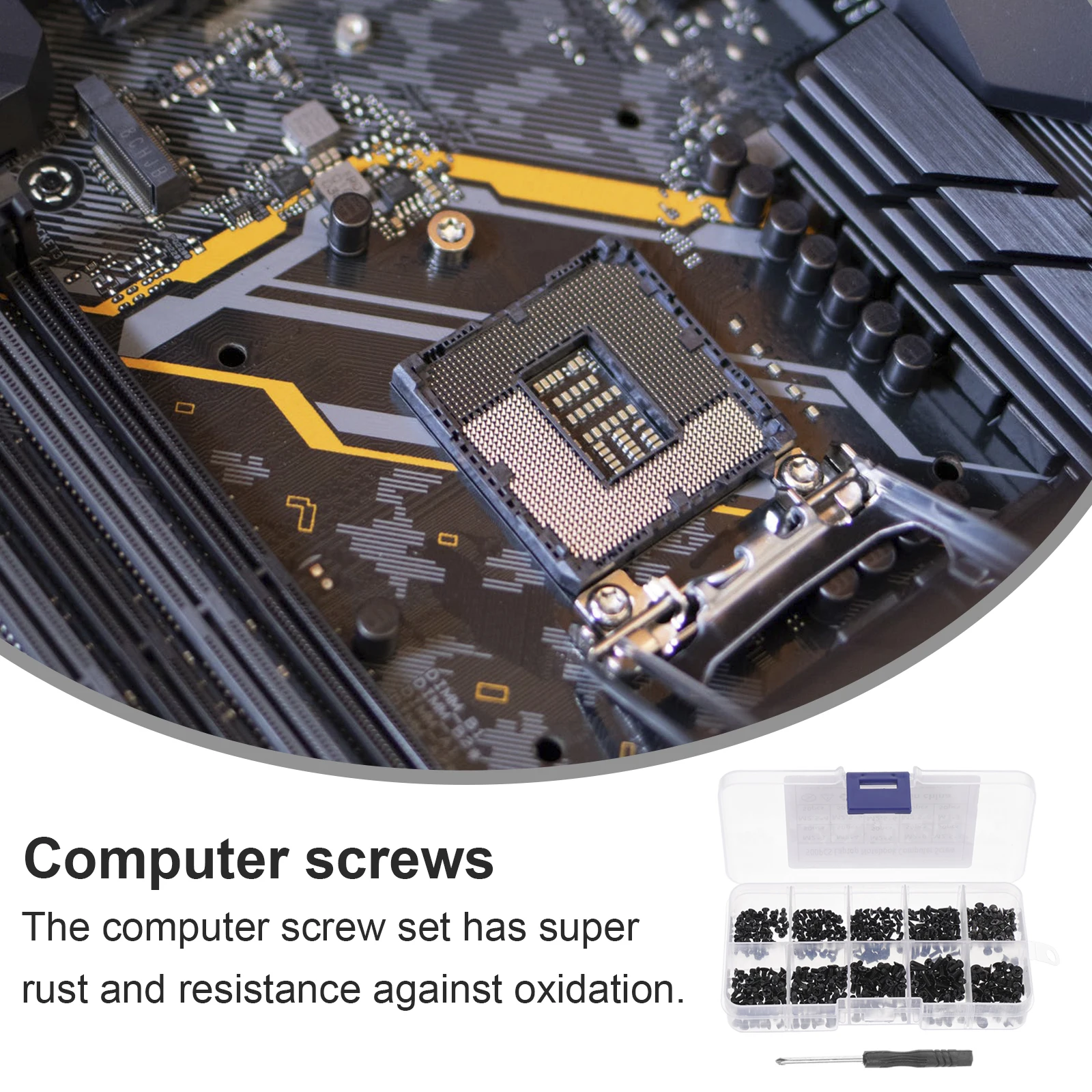 

Screws Computer Mini Set M2.5 Short Hair Flat Head Caps Black Countersunk Bolts