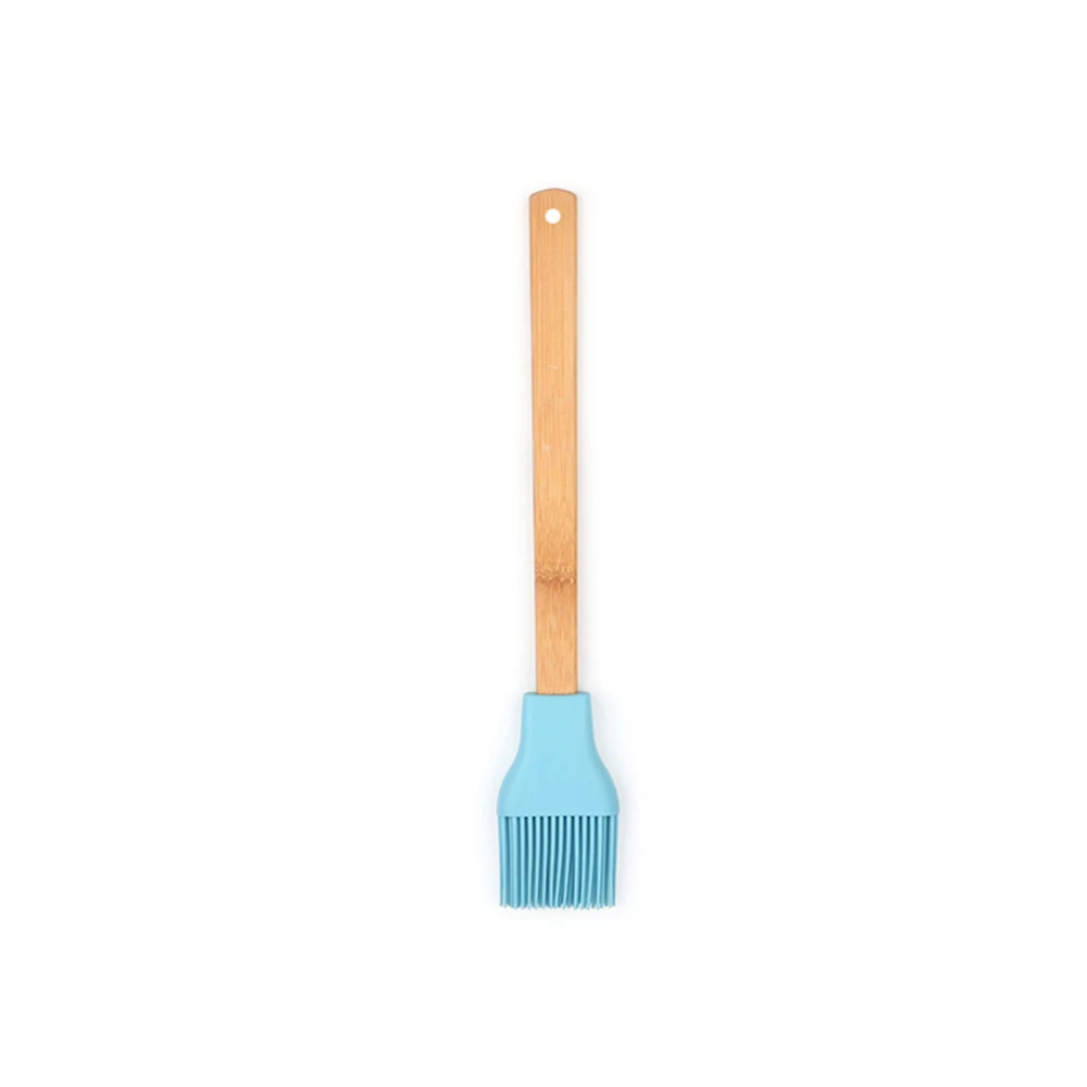 

3 Pcs Silicone Baking Tool Set Cooking Spoon Kitchen Scraper Utensil Brush Spatula Food Grade Safe Non Scratch Wooden Handle