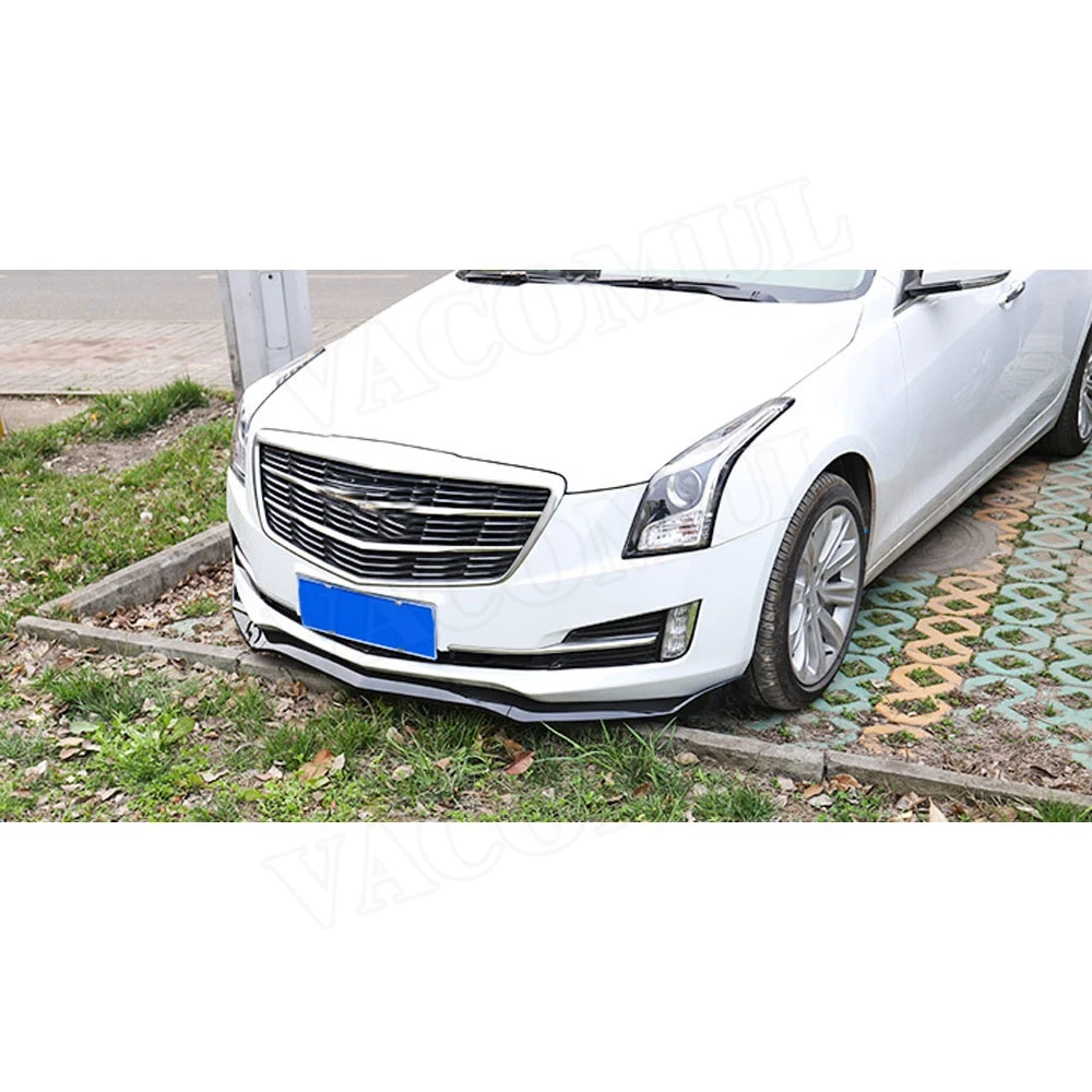 

Передний спойлер VACOMUL, фартук для Cadillac ATS 2015-2018, 3 шт./компл., ABS, карбоновый вид, черный головной бампер, подбородок, лопата, защита автомобиля
