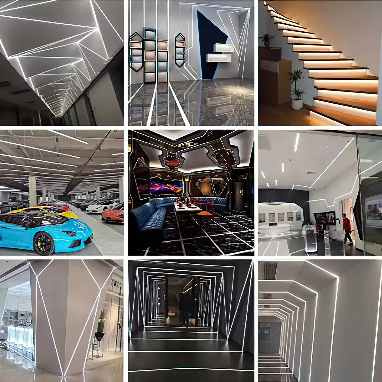 2-30PCS LED Aluminum Channel Profile 0.5m Length - U/V/W  Snap-On Design Decorative Housing for Home/Office/Cabinet Lighting