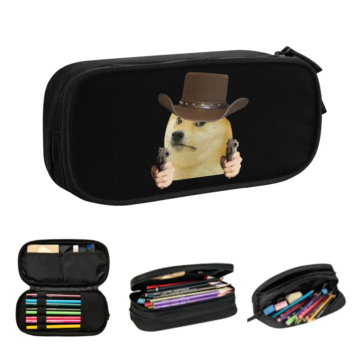 Doge 柴犬ミーム鉛筆ケース学生用スクールペンボックス鉛筆バッグ大容量鉛筆ポーチ収納文具用品