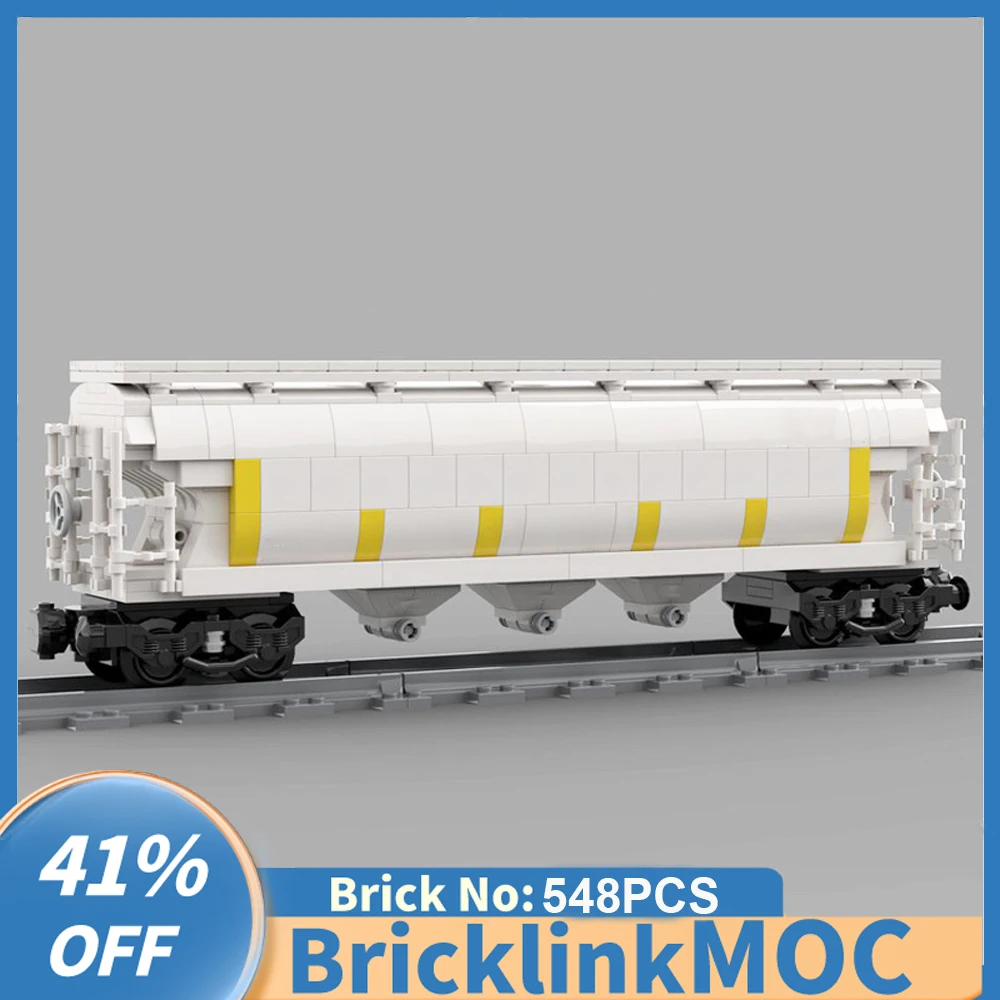 548PCS MOC city industrial 4 axles hopper wagon Cargo Train Car model DIY creative ideas ChildToy birthdayGift technology Blocks