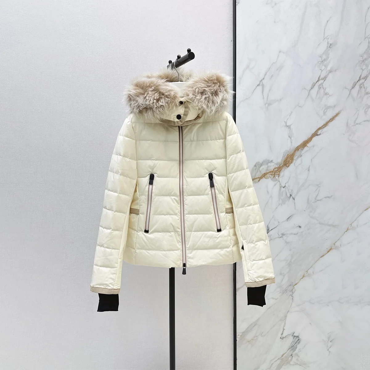 2026 high-quality women's fur collar hooded short cotton jacket--hb812