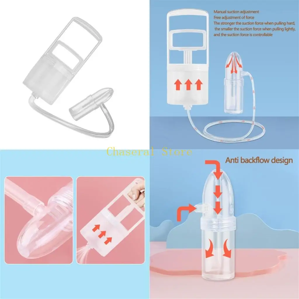 

E7CE Handheld Infants Nose Aspirator Hand-pulled Newborns Baby Booger Removers Manual Tool for Baby Nose Congestion Relief