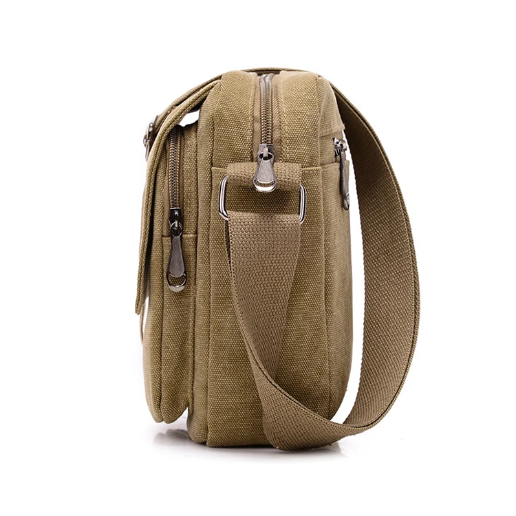 Lässige Umhängetasche, Herren Retro Canvas Umhängetasche, Geeignet für Ausflüge und Tägliche Pendlerfahrten, Schultertasche – Detail 1