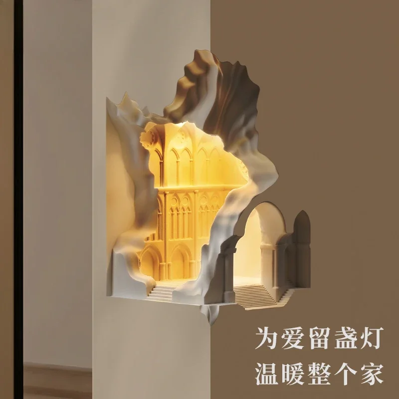 Notre Dame gypsum wall lamp embedded corridor corner lamp embedded pre-embedded atmosphere sensor lamp niche lam