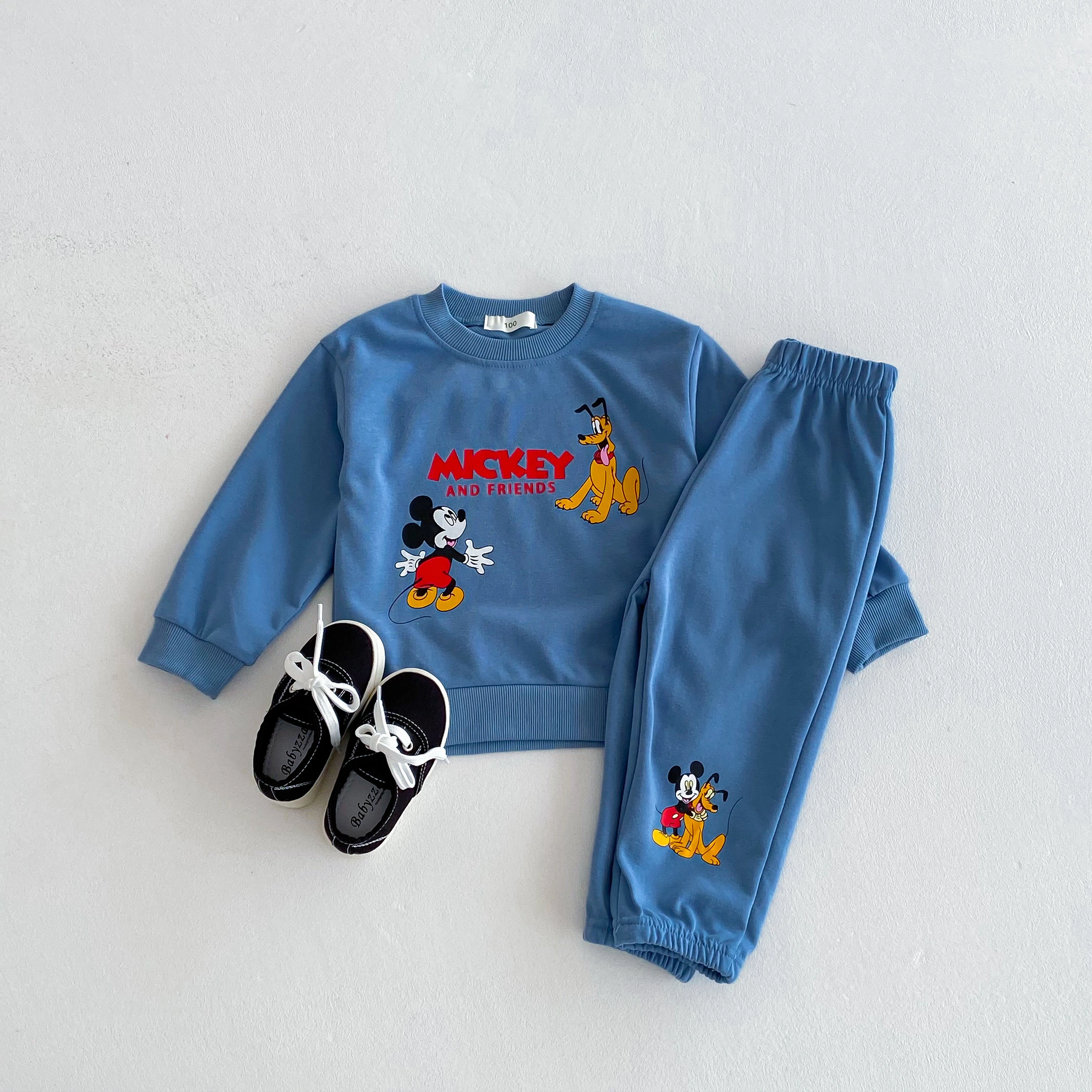 Boys Clothes Children Mickey Sweatshirt Outfits Autumn Long Sleeve Suit Fashion Casual Tracksuit Kids 2 Piece Set Tops + Pants