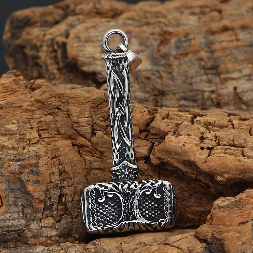 Vintage Nordic Valknut Pendant For Men Stainless Steel Viking Thor Hammer Pendant Celtic Knot Amulet Jewelry Gifts Dropshipping image 4