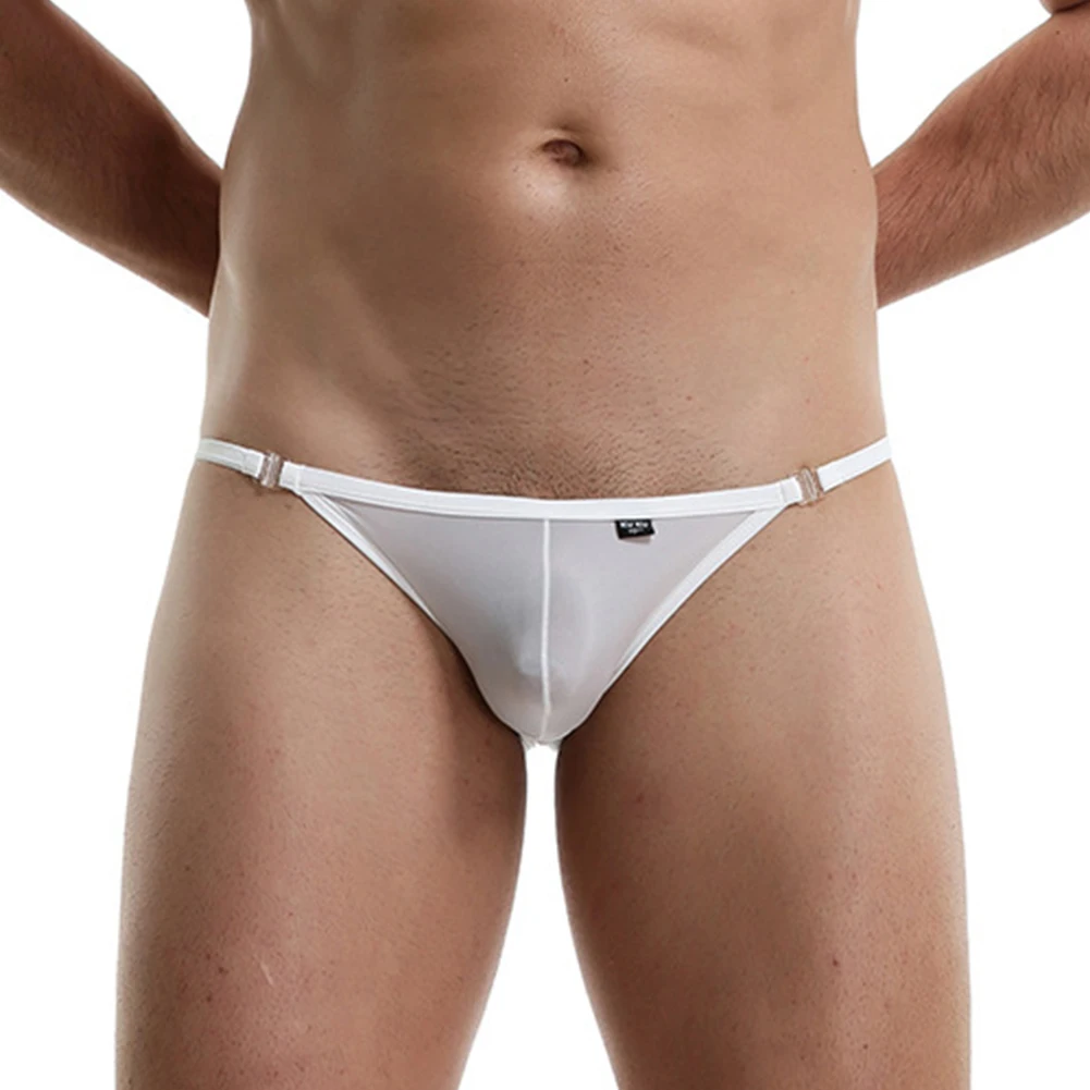 Underpants Men Briefs Bikini Erotic G-string Ice Silk Jockstrap Panties Quick Drying String T-back Translucent