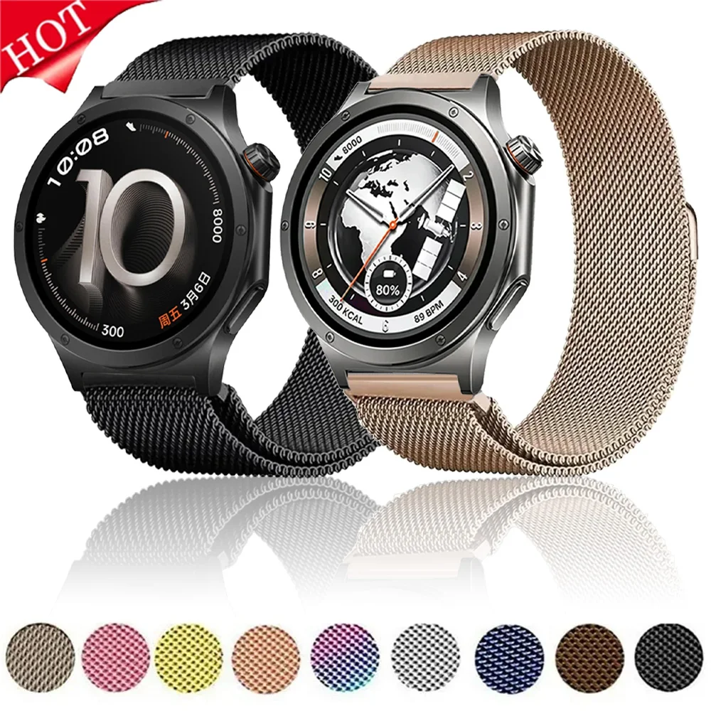 Bracelet milanais en métal, 20mm 22mm, pour montre Oneplus 4/3/Lite OPPO Watch X3/X2/X/S Xiaomi Watch S5, Bracelet à boucle magnétique