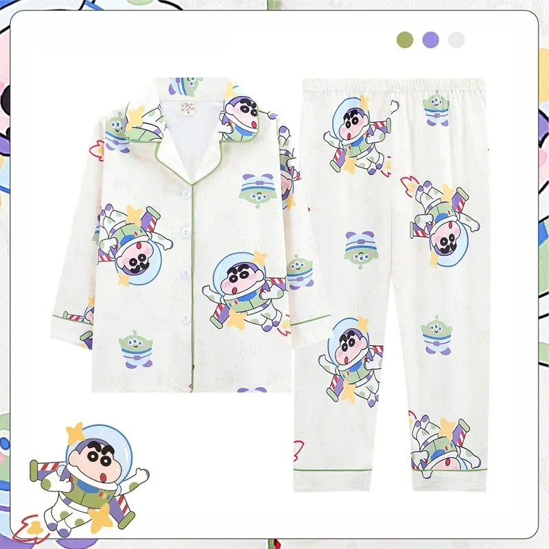 Kids Boys Shirts Pants Pajamas Cartoon Anime Printed Pokemon Crayon Shin-chan Child Long Sleeve Tops Long Pants Clothes